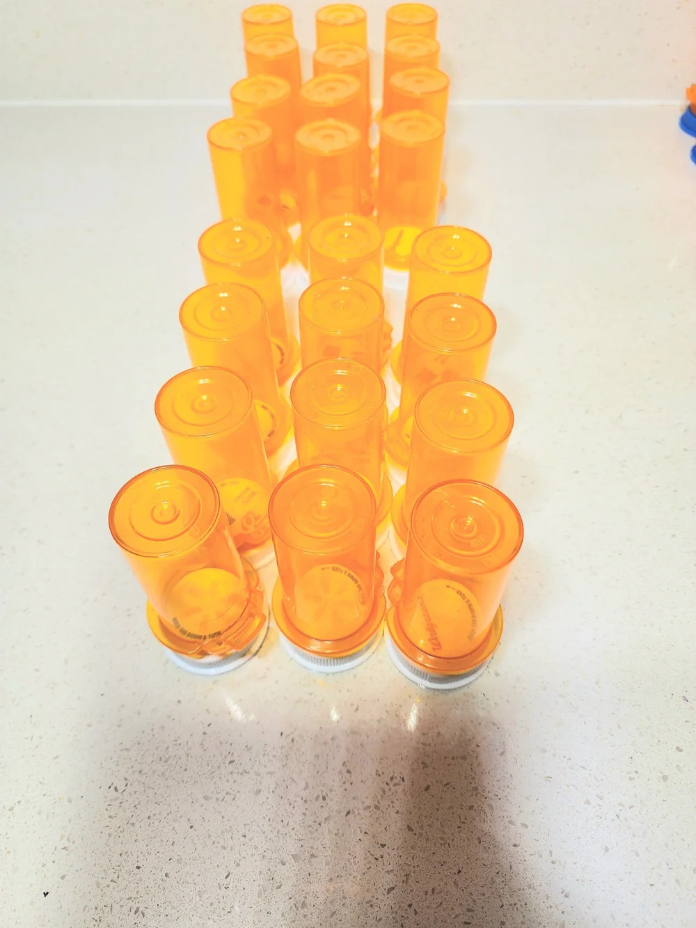 Amber Prescription Empty Pill Bottles with White Caps For Crafting 24 Ct.